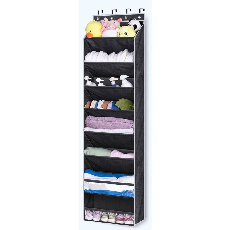 Lunsy - Organisateur De Chaussures Au-Dessus De La Porte, porte-chaussures à 8 Couches Pour Le Rangement De La Porte Du Placard, organisateur De
