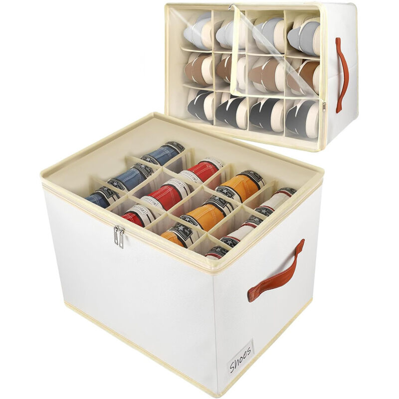 Organisateur de chaussures gain de place, Peut contenir 12 paires, Organiseur de chaussures pour armoire Couvercle