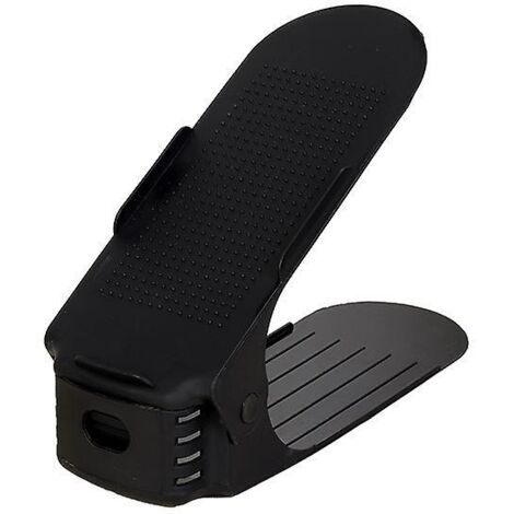 Organisateur de chaussures noir réglable - Rangement gain de place pour placard - Lot de 10
