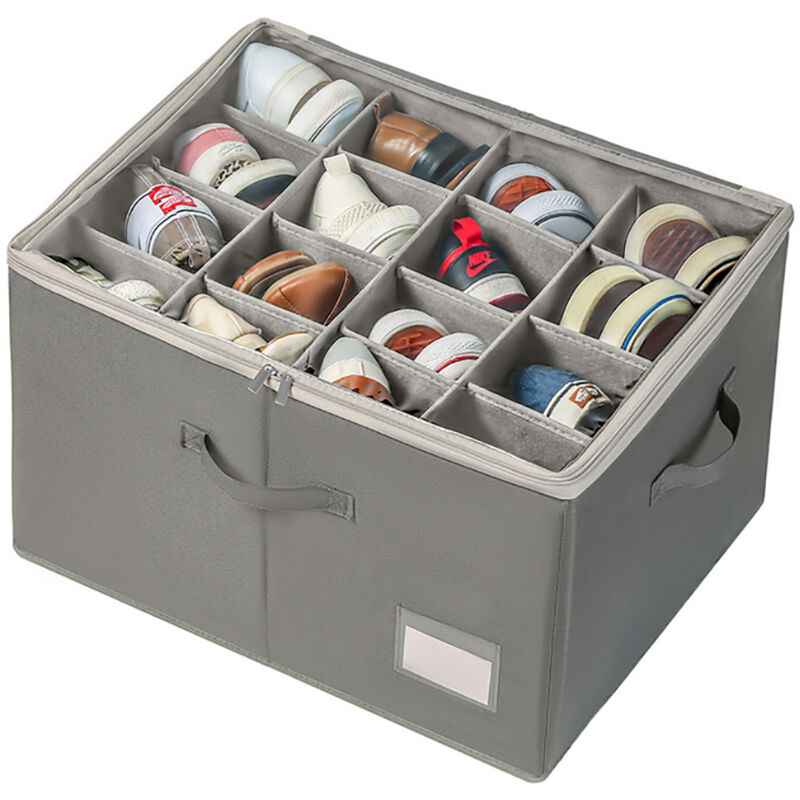 Yozhiqu - Organisateur de Chaussures pour le Placard, Convient à 16 Paires, Grandes Boîte Rangement Chaussures, Range Chaussure Transparente et
