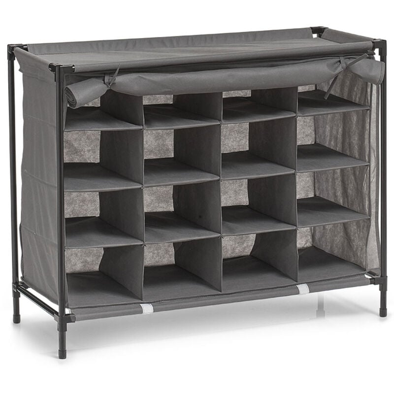 Zeller - Organisateur de chaussures textile, 16 paires de chaussures - gris foncé