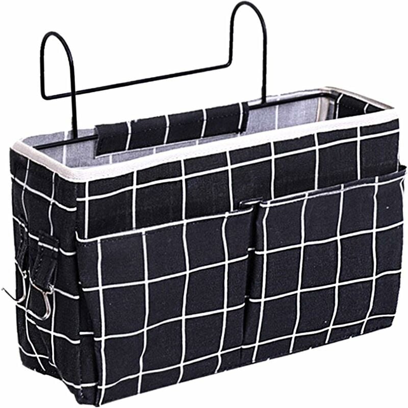Organisateur de Chevet étanche Sac de Rangement Suspendu Pratique avec 3 Poches Organisateur de Lit Large Poche de Rangement pour Lit Poche pour Lit