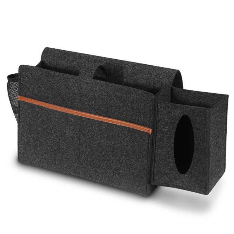 Organisateur De Chevet, Panier De Rangement Pour Lit, Sac De Rangement En Feutre Pour Boîte À Mouchoirs Amovible