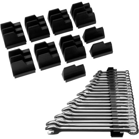 Organisateur de clés avec portemodules professionnel ABS 44.5x6cm pour rangement de 23 clés économisant l'espace noir 10 pièces
