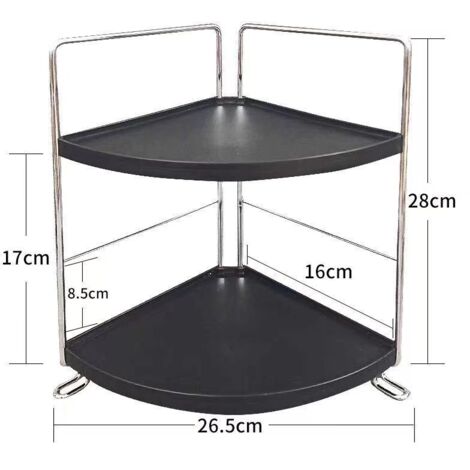 Organisateur de comptoir de salle de bain d'angle à 2 niveaux, support de vanité d'installation sans outil, petit plateau de maquillage de comptoir en plastique, support de rangement de parfum de soin