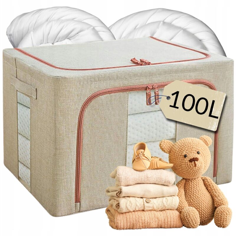 ORGANISATEUR DE CONTENEUR POUR LITERIE, VÊTEMENTS, COUETTES, COUVERTURES 60x42x40 100L