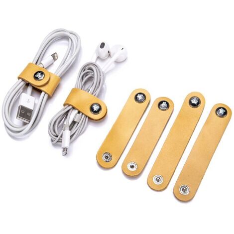 Organisateur de cordon Clip de cordon en cuir Organisateur de cordon Support USB Organisateur de cordon Support de cordon 4pcs