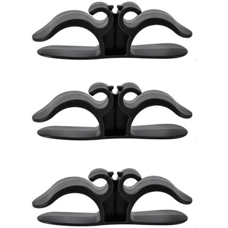 Organisateur de cordon de cuisine, 9,6 x 3 cm, petit enrouleur de cordon multifonctionnel pour appareils de cuisine, noir, 3 pièces.