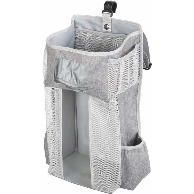 Organisateur de Couches pour Bébé-Rangement Couches Bébé, Sac à Couches pour Lit Bébé,Table à Langer, Chambre, Berceau, Siege Voiture (Gris) Fei Yu