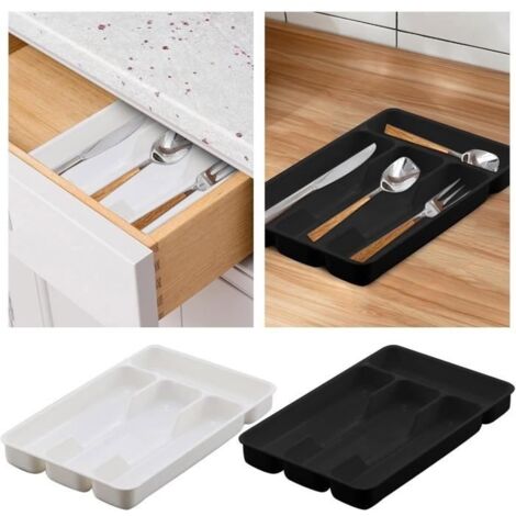 Organisateur de Couverts - Cuisine - Boîte de Rangement - PP Durable - 4 Compartiments - Exempt de BPA