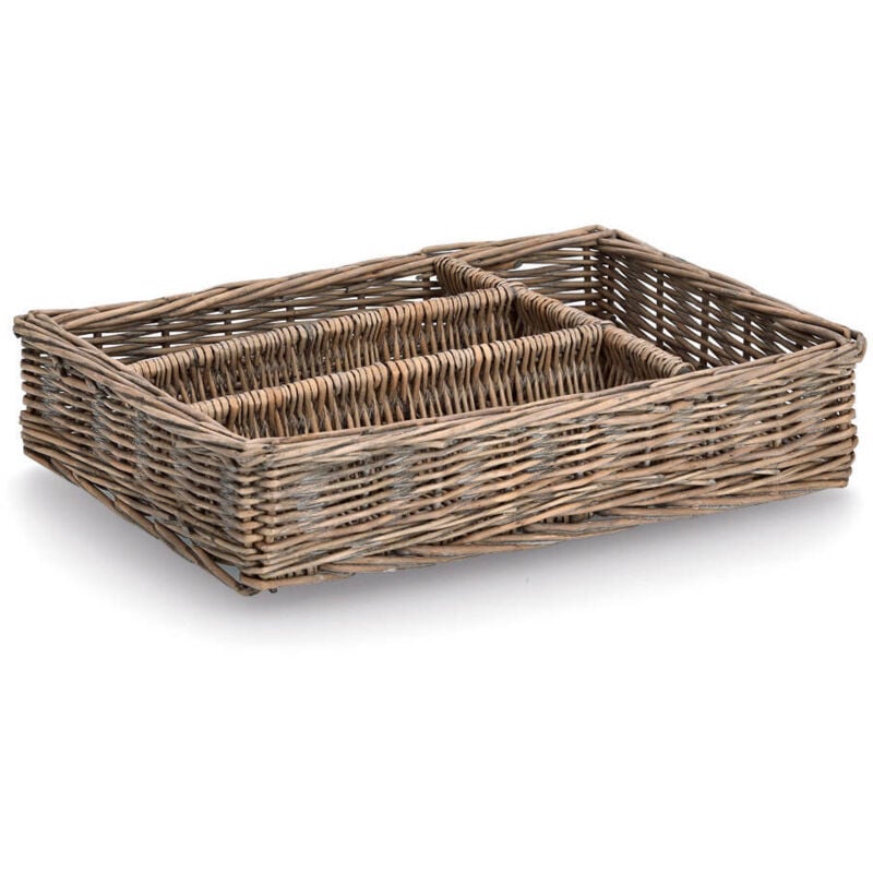 Zeller - Organisateur de couverts tressé, 35 x 25 x 7 cm