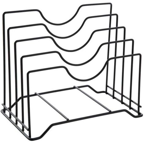 Organisateur de cuisine en métal pour ranger couvercles de casseroles, planches à découper et support d’ustensiles