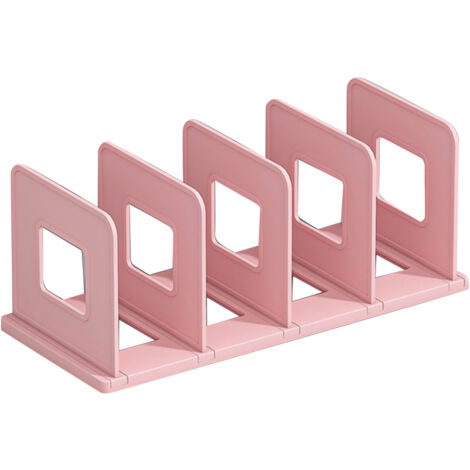 Organisateur de documents vertical 4 cases rose pour bureau école maison - Porte-dossiers minimaliste en PP