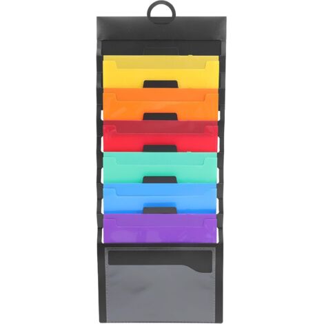 Organisateur de Dossiers Mural Extensible Compartiments Noir Pochette de