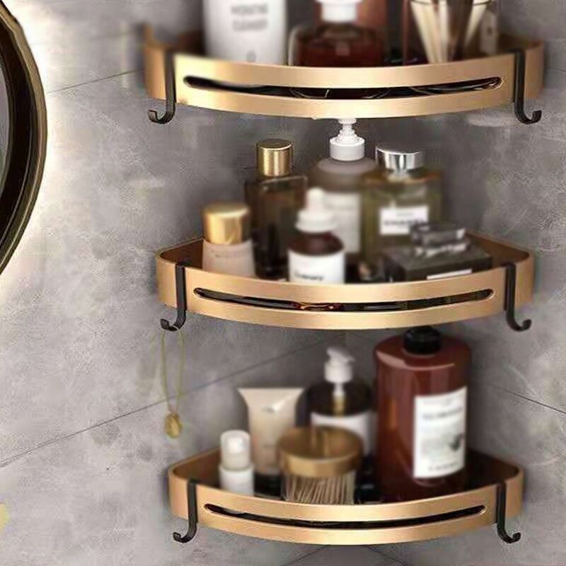 Organisateur de Douche étagère de Douche d'angle étagère de Bain Murale avec Crochets Pas de perçage adhésif Espace Aluminium pour Cuisine Salle de