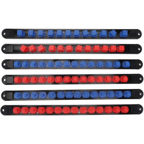 Organisateur de douilles pivotant à 360 °, 6 pièces, embout amovible, 1/4 pouces X 28 Clips, 3/8 1/2, 24 supports de Clips.