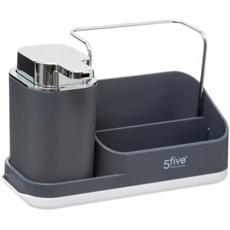 Organisateur de lavabo Neo gris avec distributeur de savon de 300 ml - 5five