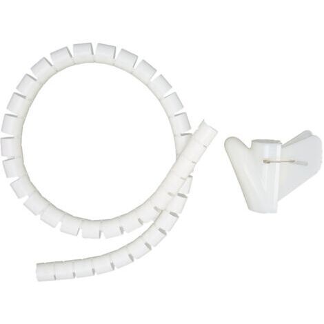 Organisateur de manchons de câbles, gestion des fils enroulés, Tube d'enroulement, Type ouvert avec Clip, 10 mètres, diamètre blanc 16mm