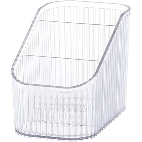 Organisateur de maquillage 2 pièces, organisateur de maquillage 3 compartiments, organisateur de maquillage en acrylique grande capacité, organisateur de coiffeuse - transparent S
