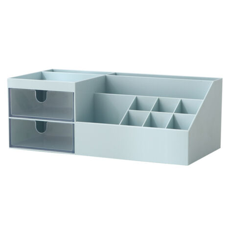 Organisateur de maquillage avec tiroirs, boîte de rangement de bureau, coloris vert, 24,5 × 12 × 9 cm