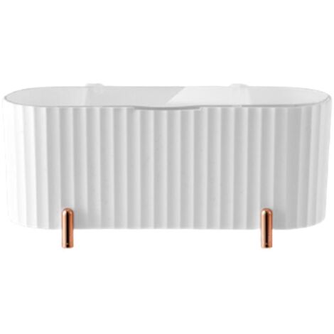 Organisateur de maquillage de bureau, porte-coton avec couvercle transparent, contenant pour cotons-tiges, blanc