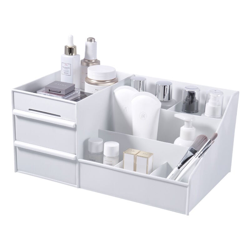 Organisateur de maquillage de bureau tiroirs, produits de beauté coffre de rangement organisateur de bureau bureau papeterie boîte de rangement
