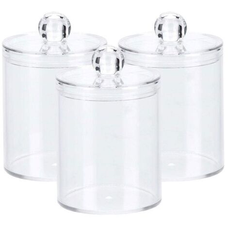 Organisateur de maquillage - Non spécifié - Lot de 3 - Pot d\'apothicaire 10 oz - Transparent - Plastique épais
