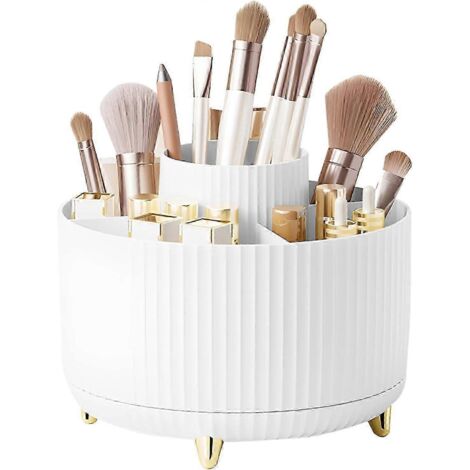 Organisateur de maquillage, Organisateur de maquillage pour salle de bain, Organisateur de pinceaux de maquillage rotatif, Boîte de rangement pour cosmétiques