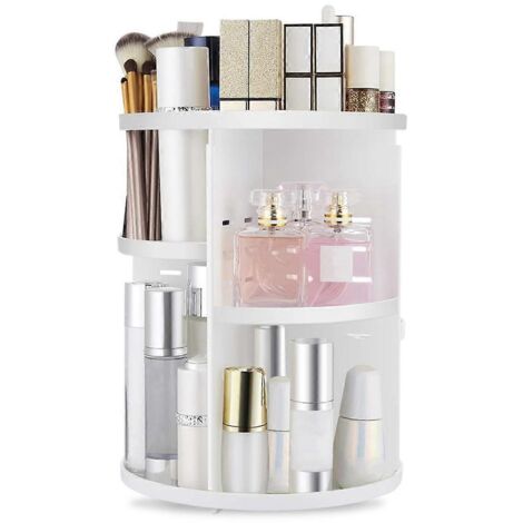 Organisateur de maquillage rotatif à 360°, boîte de rangement pliable pour cosmétiques