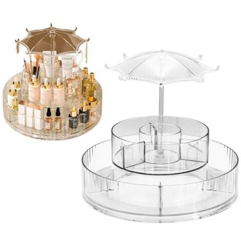 Organisateur de maquillage, rotatif à 360°, organisateur de maquillage, cosmétique, rangement de parfum, organisateur de beauté pour la peau, organisateur de coiffeuse, boîte cosmétique pour commode,