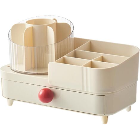 Organisateur de maquillage rotatif pour coiffeuse Boîte de