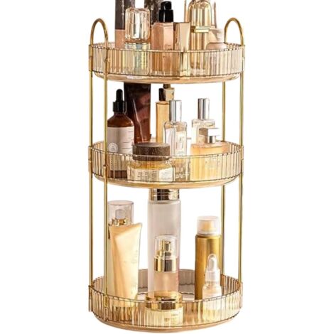 Organisateur de maquillage rotatif pour coiffeuse Organiseur