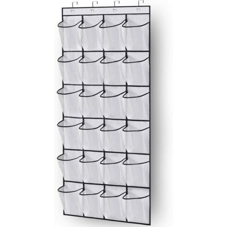 Organisateur de meuble à chaussures de porte support de porte-chaussures suspendu 24 grandes poches en filet pour porte de placard
