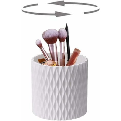 Organisateur de porte-pinceau de maquillage, 360 tasse rotative de porte-stylo,  5 fentes de pinceaux de maquillage Cup, accessoires de bureau