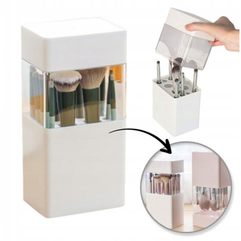 Organisateur de pinceaux ECARLA, lot de 12, contenant de séchage, 22 x 10,5 x 8 cm, blanc CB71B