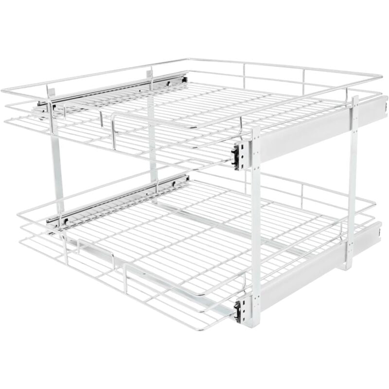 Organisateur de placard extensible à 2 niveaux, Armoire d'Organisation de Cuisine, lavabo, panier métallique à double étages, étagère extensible pour