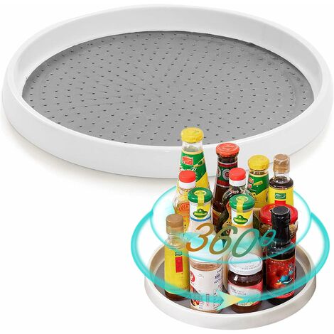 Gvolatee 2 Pcs Plateau Tournant, pour épices Condiment Rangement de  Cuisine,Plateau Rond Socle Plastique Tournant Pour le Placar280