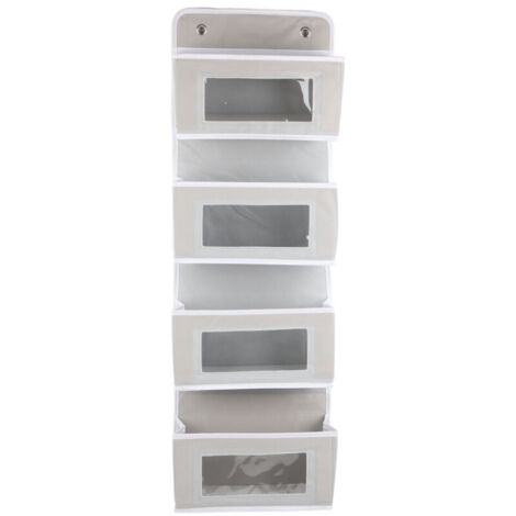 Organisateur de porte à 4 niveaux avec crochets larges et robustes, en tissu non tissé, idéal pour la salle de bain, le bureau ou une chambre d'étudiant (gris).