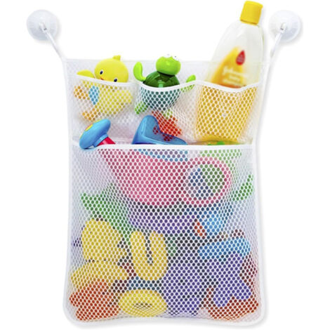 Organisateur de rangement pour jouets de bain avec crochets robustes, porte-jouets polyvalent pour baignoire, caddy de douche salle de bain pour accessoires de jouets d'enfants