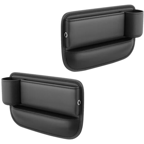 Organisateur de rangement pour siège auto – Avec porte-gobelet, chargeur USB, rangement latéral – Pour console centrale, lot de 2