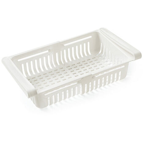 Organisateur de réfrigérateur rétractable, tiroir coulissant, panier de rangement à clipser sous l'étagère pour réfrigérateur, compatible avec les étagères de réfrigérateur de moins de 11 mm (0,43 pou