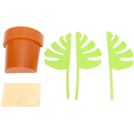 Organisateur de Salle de Bain en Forme de Feuille, Porte-Brosse à Dents Multifonction sans Perçage, ABS, 121g, 3 Feuilles + 1 Pot
