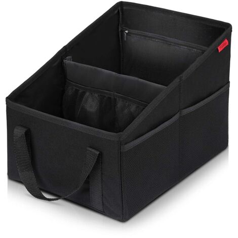 Organisateur de siège de voiture pour sièges avant et arrière, sac de rangement pour adultes et enfants, avec porte-gobelets, sangle de fixation et compartiments de rangement pour jouets, livres, coll