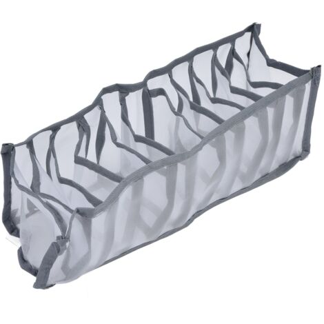Organisateur de sous-vêtements en maille pliable, boîte de rangement respirante pour chaussettes, soutiens-gorge et culottes, 11 cases
