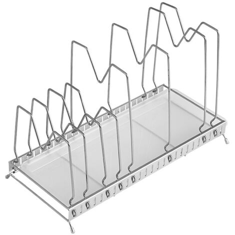 Organisateur de support pour casseroles et poêles extensible avec séparateurs de 2 tailles