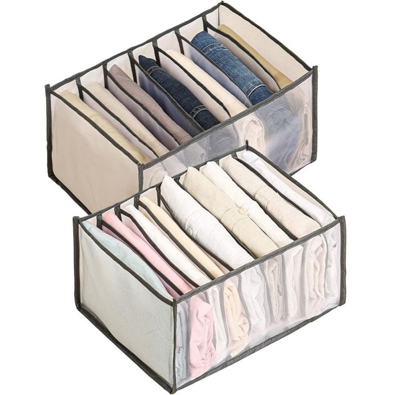 Organisateur de Tiroir à Vêtements, Boîte de Rangement en Maille Pliable,Organisateur de Placard avec Compartiments, Sac de Rangement Placard pour