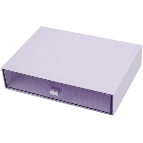 Organisateur de tiroir de bureau empilable, étanche et anti-poussière, en plastique modulable à combinaison DIY, tiroir de rangement rayé violet, 1 tiroir
