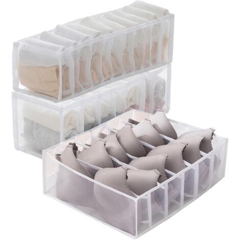 Organisateur de Tiroir Pliable Boite rangement sous vetement Rangement sous vetement Rangement chaussette séparateur tiroir(3 pièces)