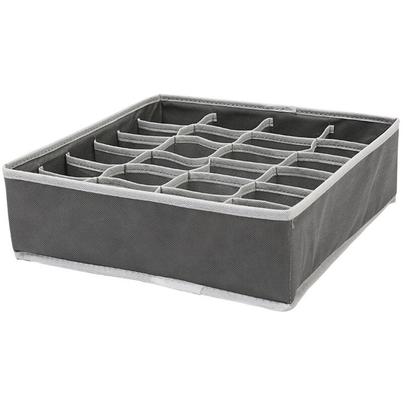 Organisateur de tiroir pliable en tissu non tissé pour sous-vêtements, soutien-gorge, chaussettes Organisateur de compartiment peu encombrant（Beige）