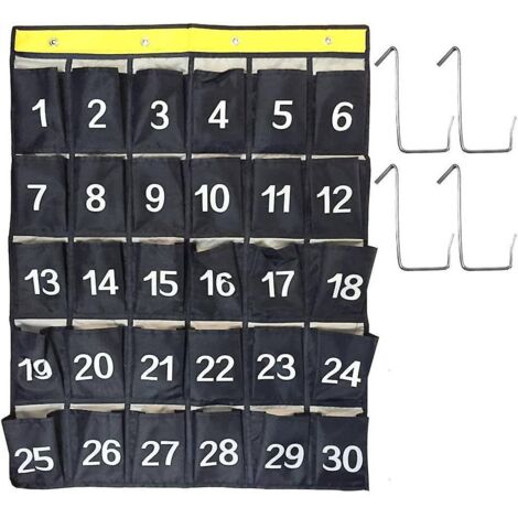 organisateur De Tlphone Portable Numrique  30 Compartiments - Marine Avec Poches Numrotes Et Organisateur Graphique Pochette De Rangement Murale A